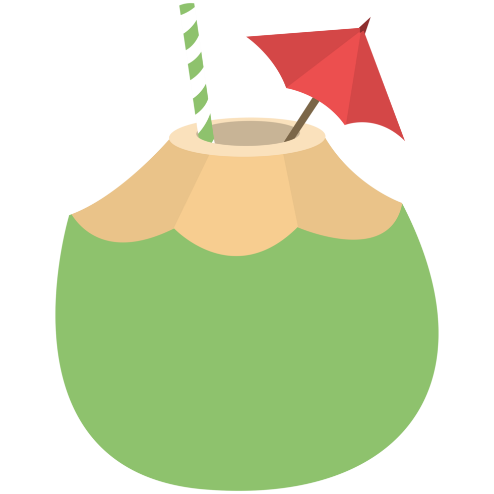 Tropical Green Coconut Water PNG Illustrations