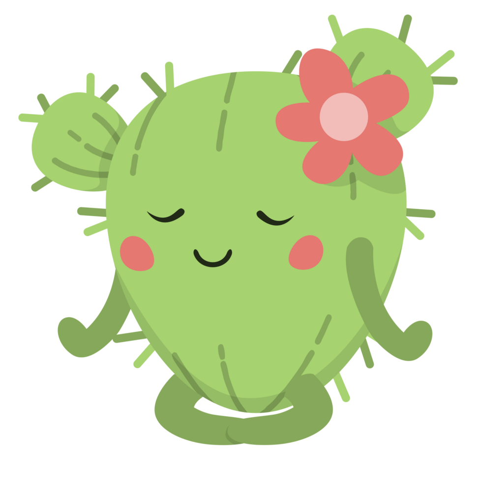 süß Kaktus Meditation png Abbildungen