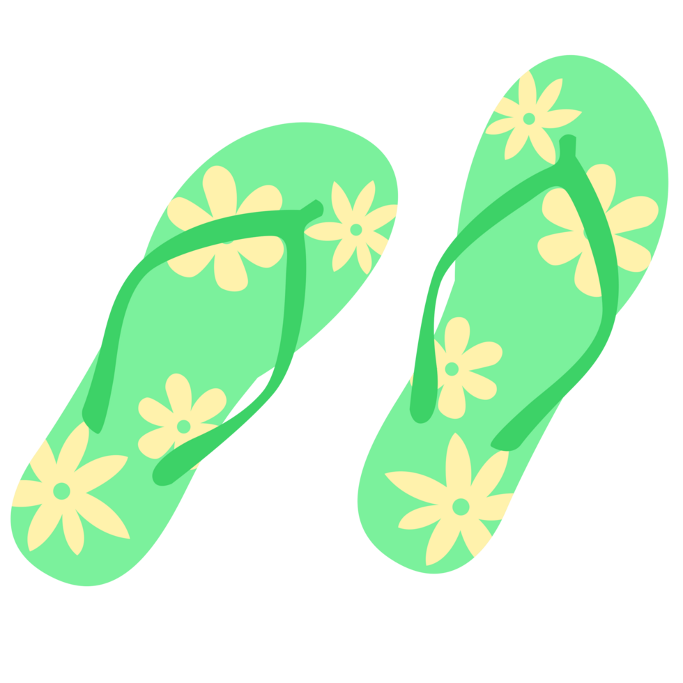 Summer Slippers PNG Illustrations