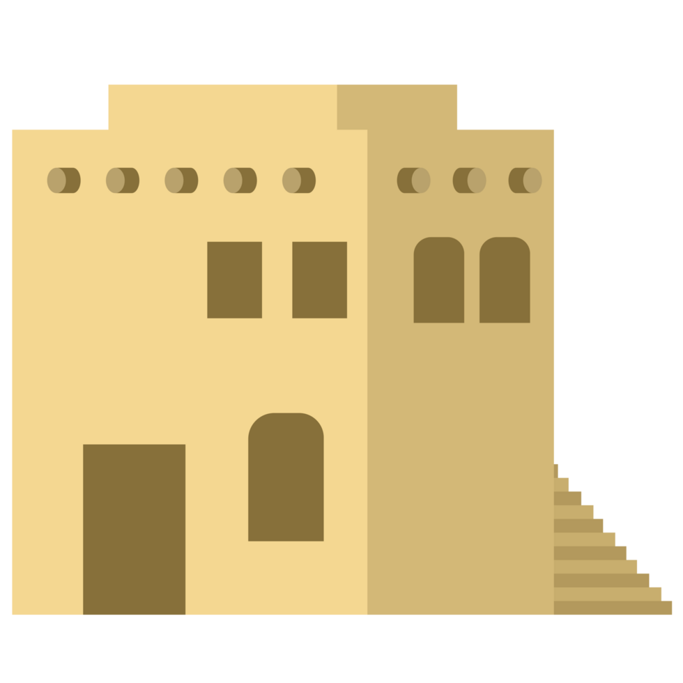 Arabic Mud Brick House PNG Illustrations