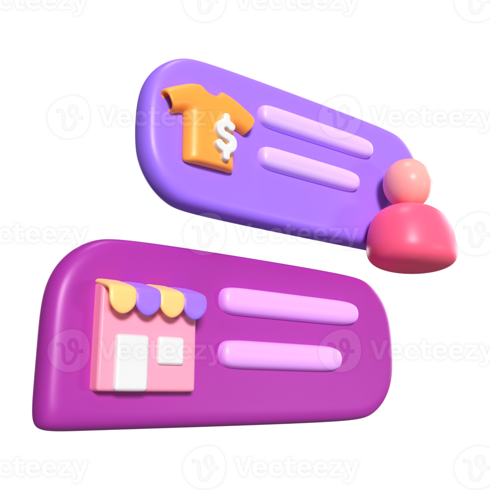 Seller Chat 3D Illustration Icon png