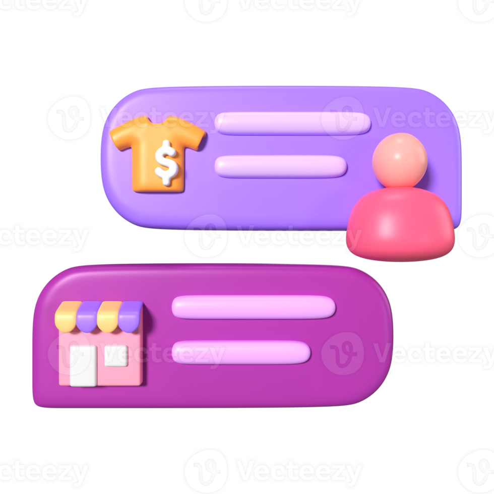 Seller Chat 3D Illustration Icon png