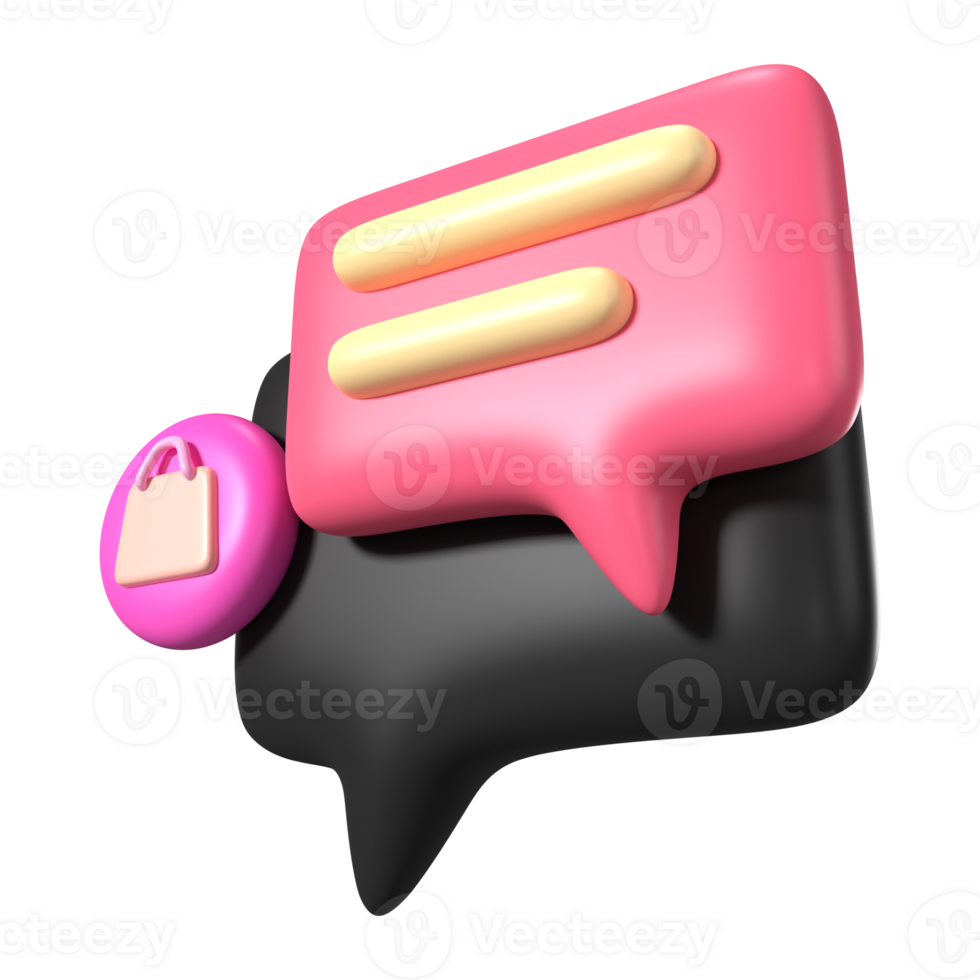 Seller Chat 3D Illustration Icon png