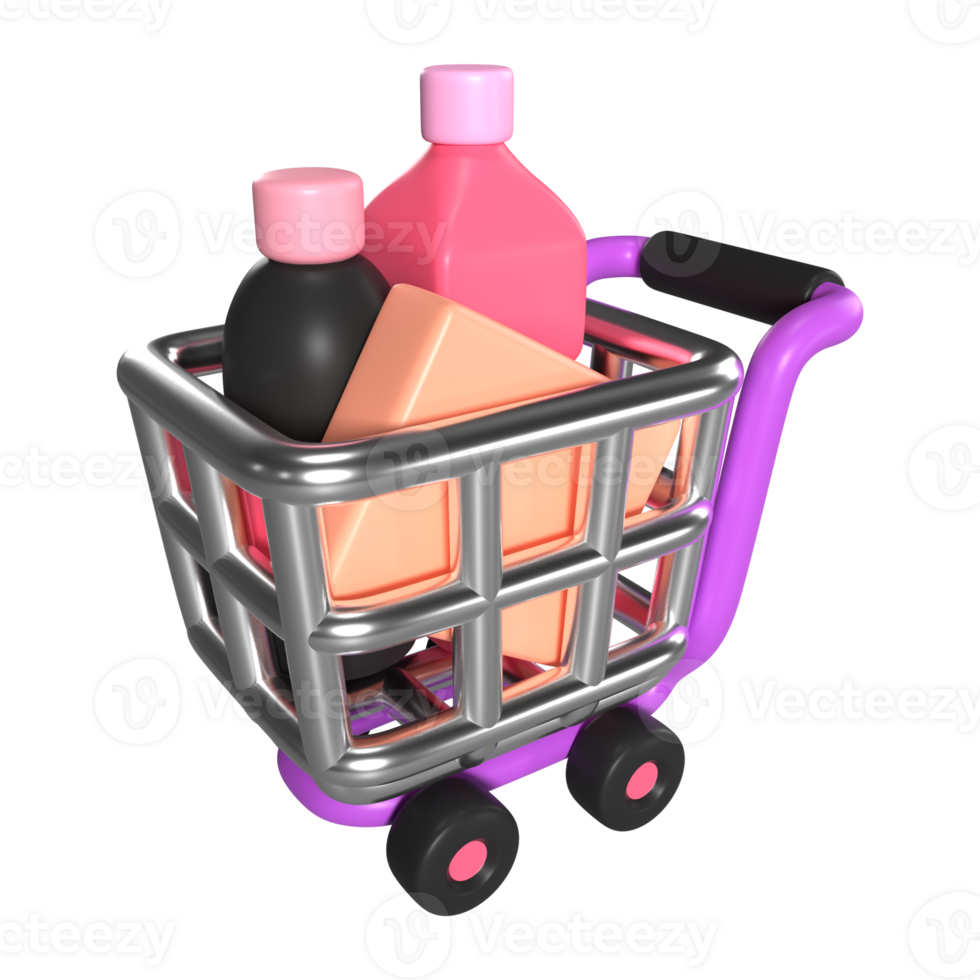 Shopping Cart Full 3D Illustration Icon 23271363 PNG