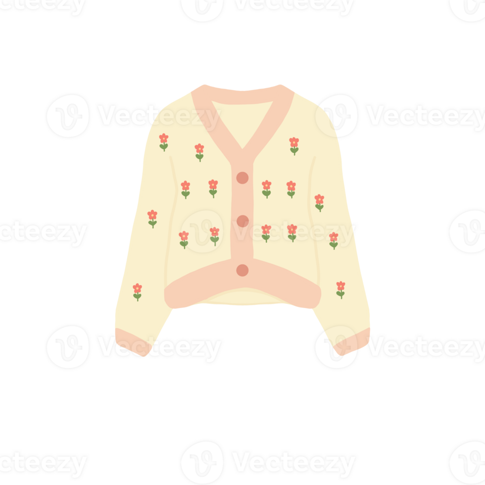 Hand drawn Cardigan Illustration png