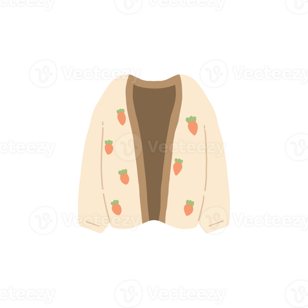 Hand Drawn Cardigan Illustration png