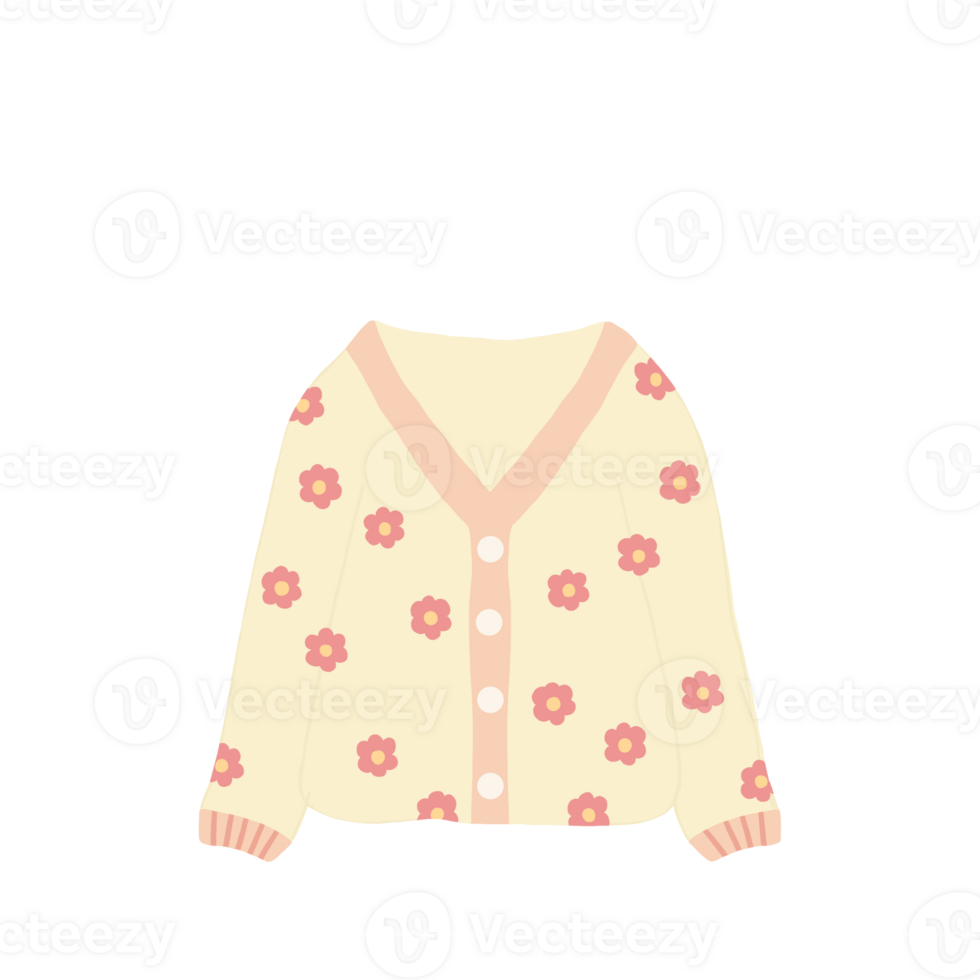 Hand Drawn Cardigan Illustration png