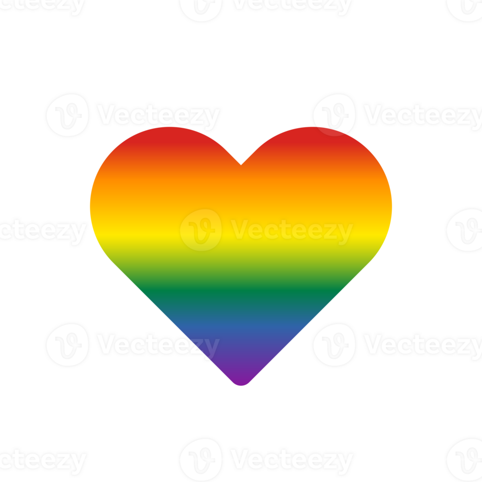 Heart shape with Pride flag Abstract gradient inside png