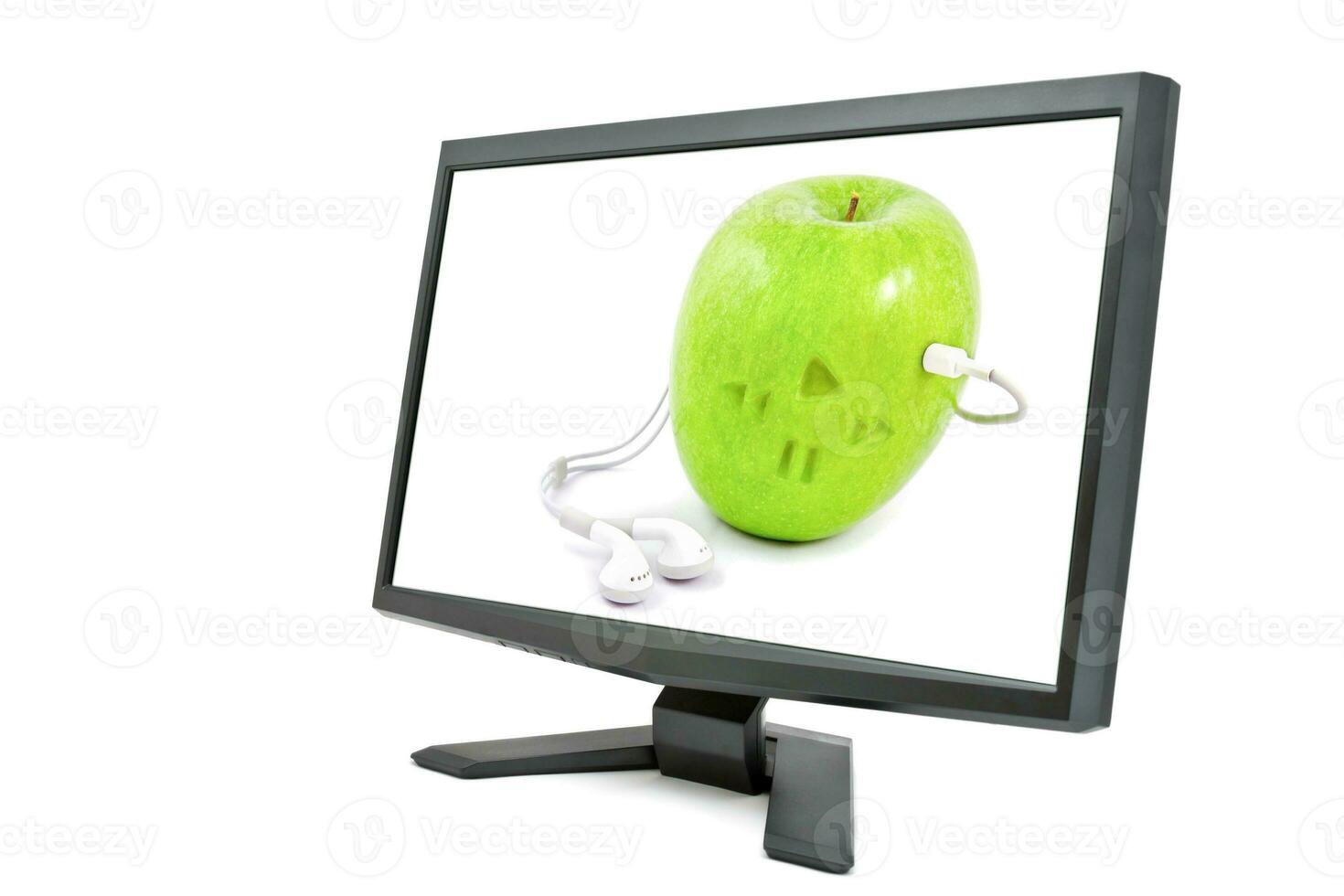 Monitor isolated on white background photo