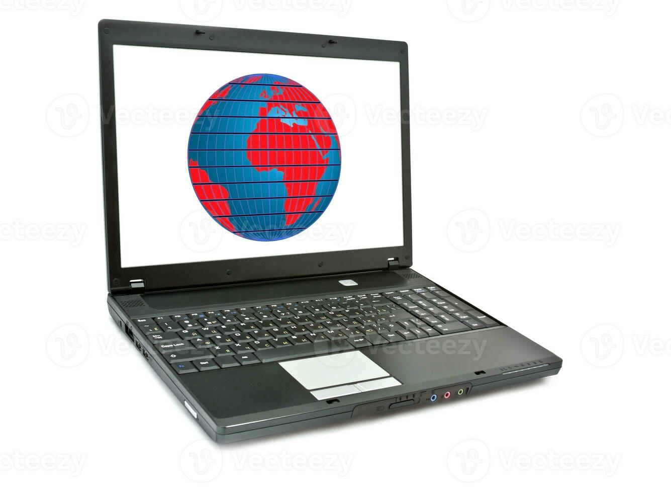 Laptop on white background photo