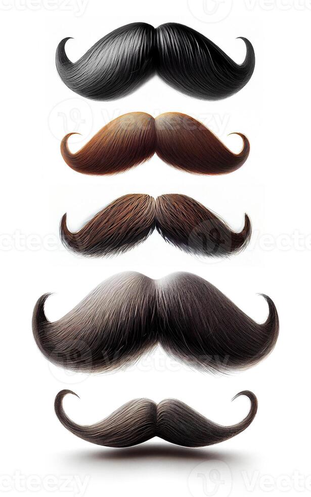 Moustaches isolated on the white background, created with photo