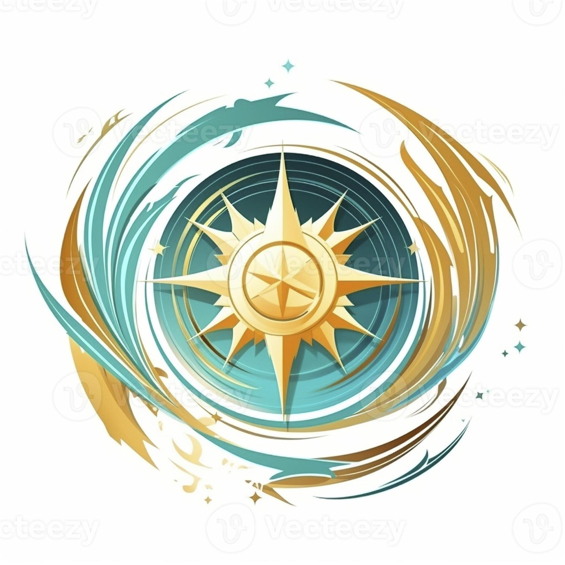 Compass emblem, created with 23273677 Stock Photo at Vecteezy
