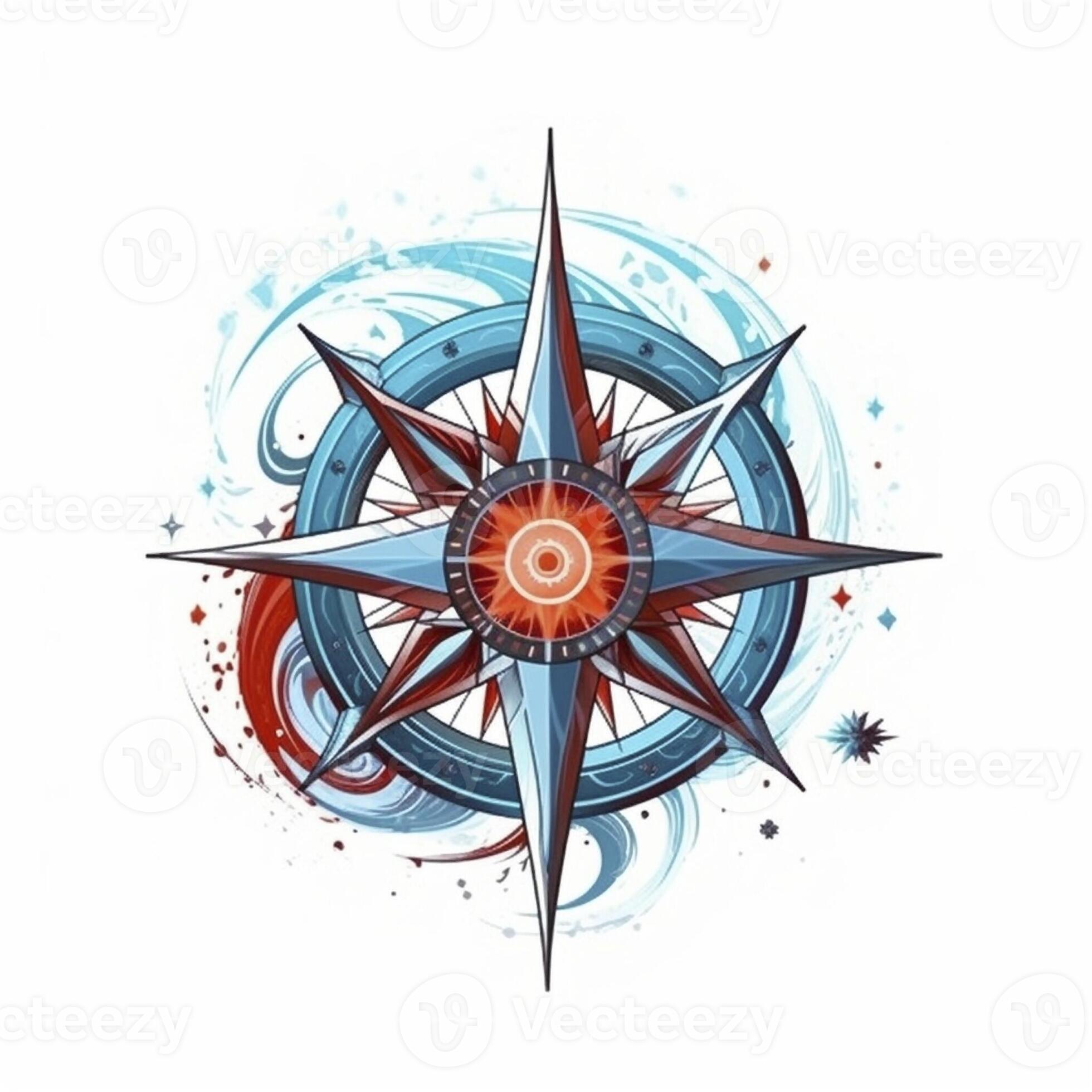 Compass emblem, created with generative AI 23273682 Stock Photo at Vecteezy