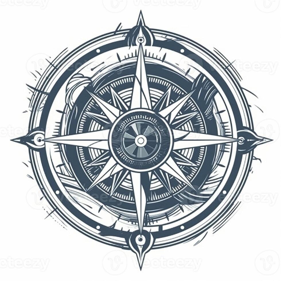 Compass emblem, created with photo