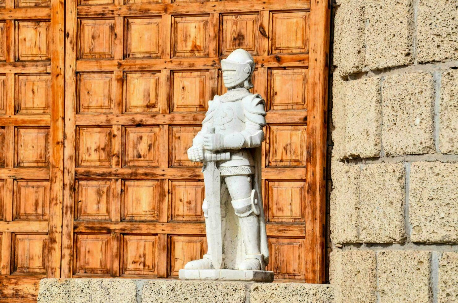 A medieval soldier sculpture photo