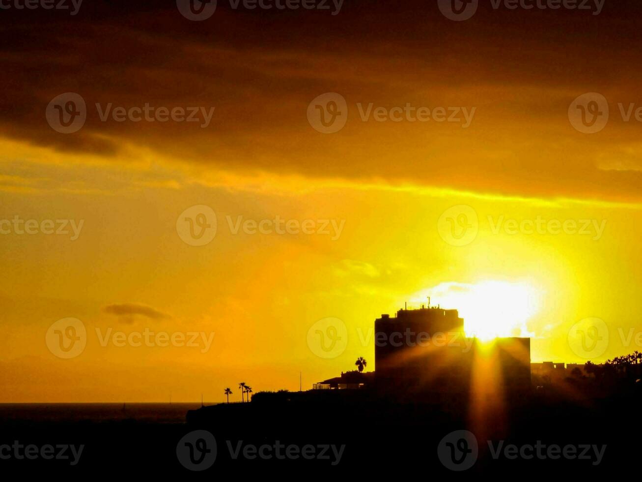 hermosa vista del atardecer foto