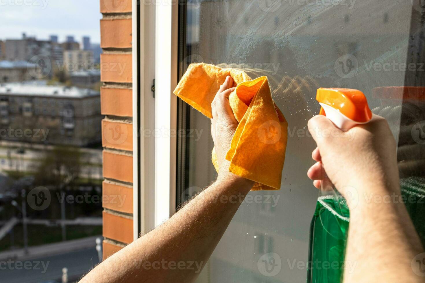 limpieza abierto hogar ventana vaso en ciudad casa foto