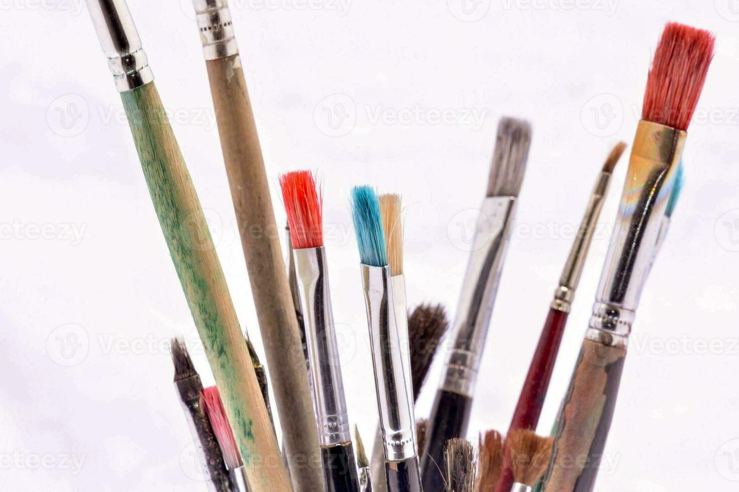 Close up of paintbrushes photo