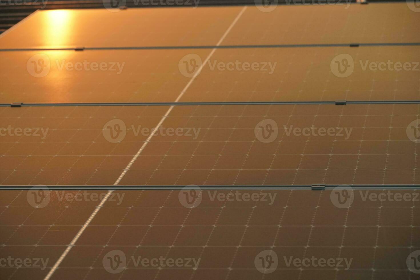 Solar cell panels at solar farm photo