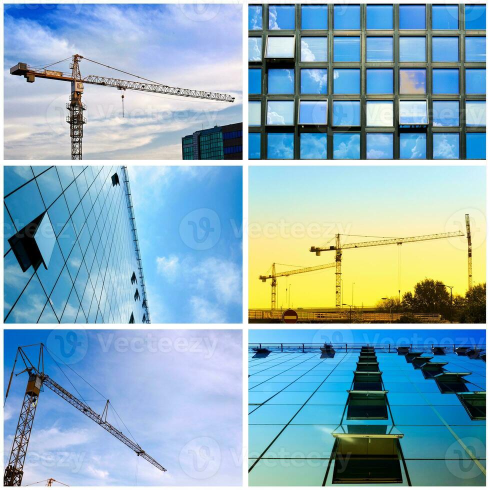 Modern buildings collage photo