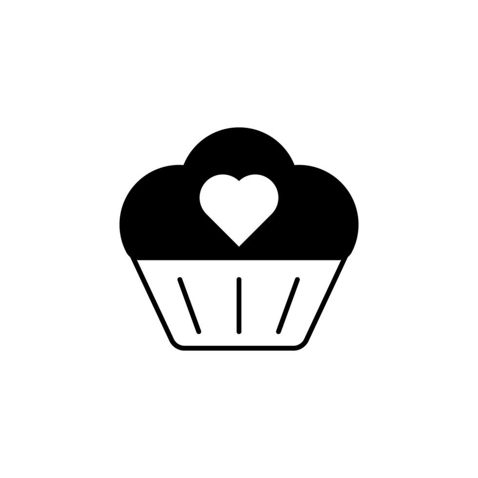 cake with a heart vector icon illustration