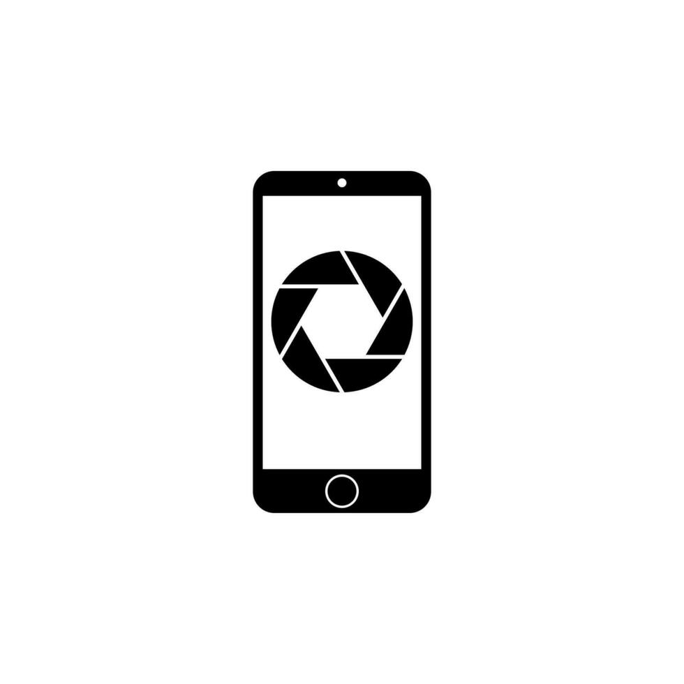 shooting from a smart phone vector icon illustration