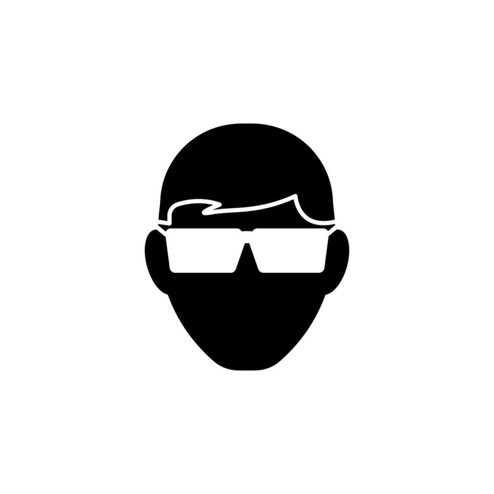 Man with glasses vector icon illustration