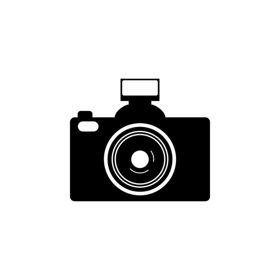 camera with flash vector icon illustration