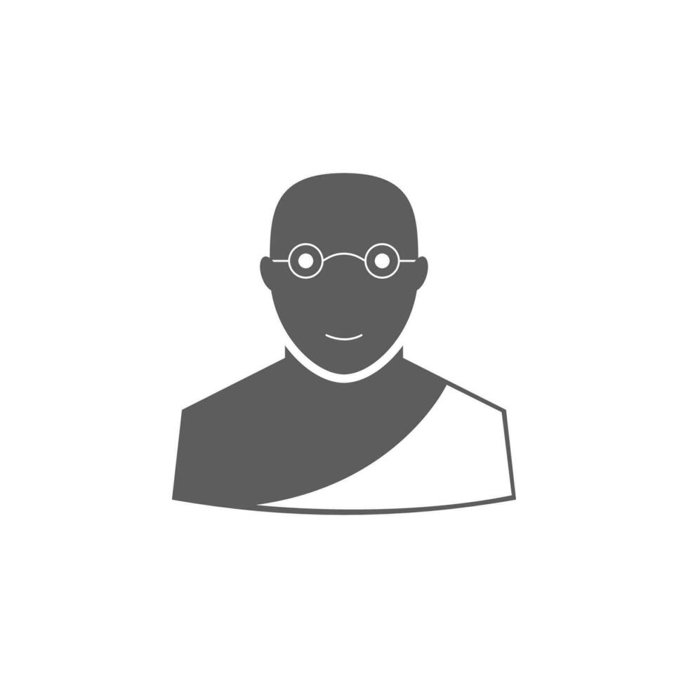 Buddhist monk vector icon illustration