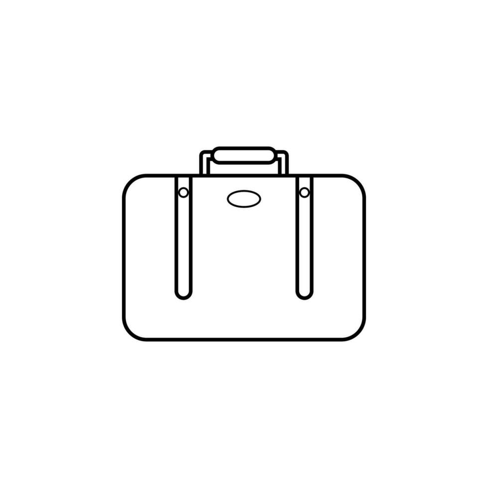 Old suitcase vector icon illustration