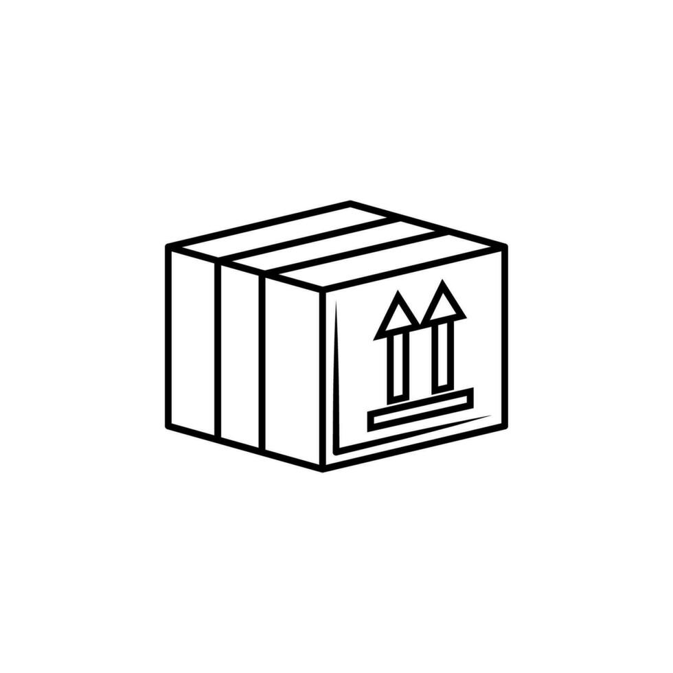 This side up packaging symbol on box vector icon illustration