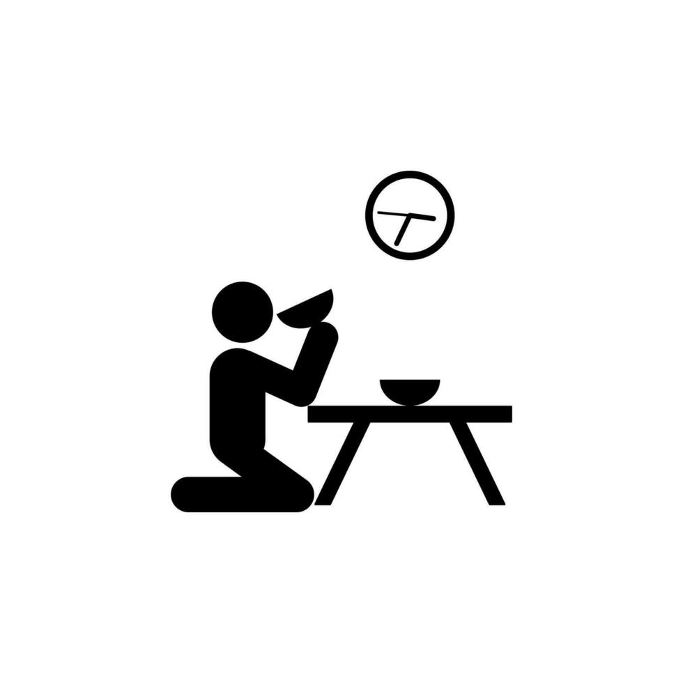 during lunch vector icon illustration