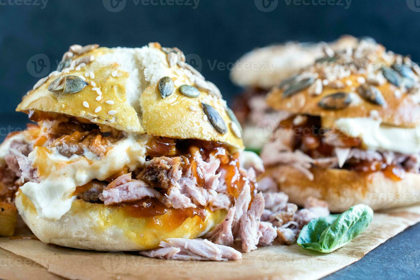 Pulled pork burger photo