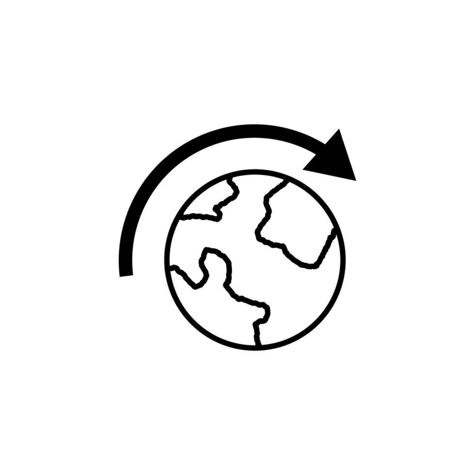 flecha en el circulo de el tierra contorno vector icono ilustración