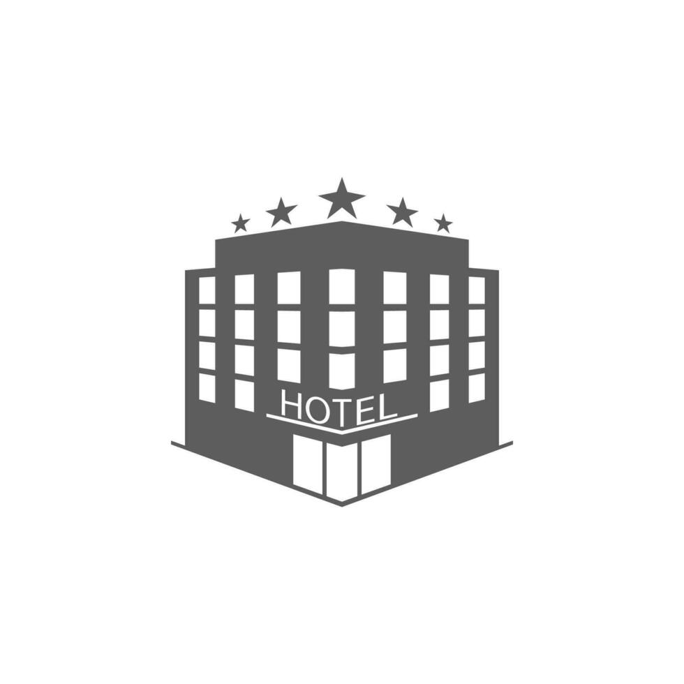 3d building of the hotel vector icon illustration