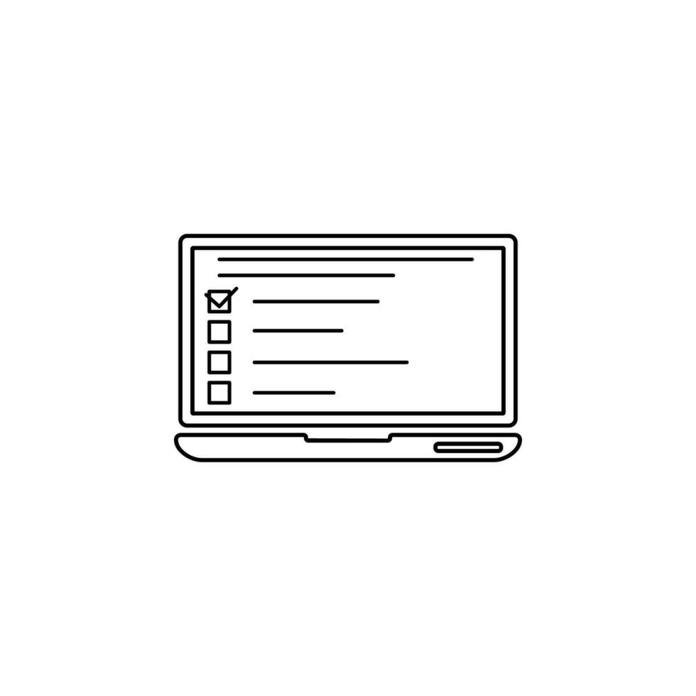 questionnaire on the laptop screen vector icon illustration