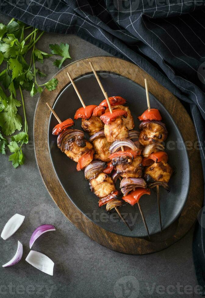 Chicken skewers recipe photo