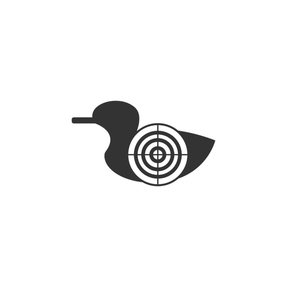 the goal of a duck shooting range vector icon illustration
