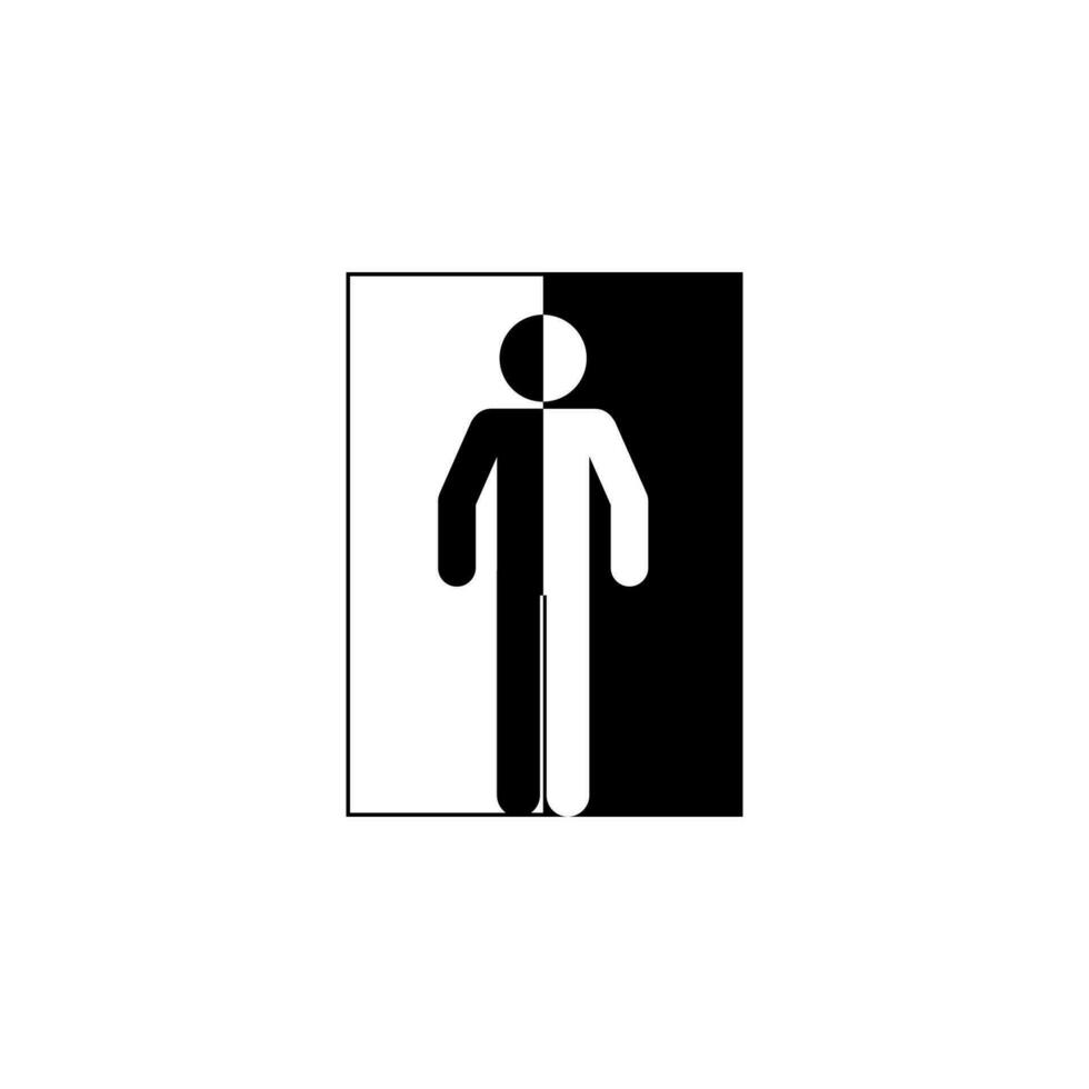 Man, black and white vector icon illustration