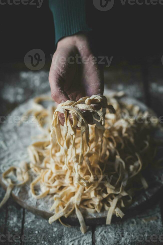 Preparing homemade pasta photo