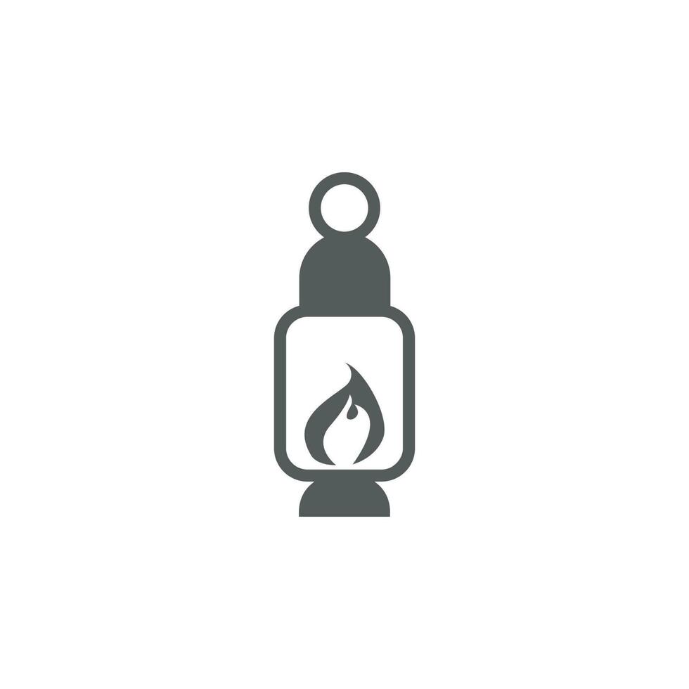 Camping lantern vector icon illustration