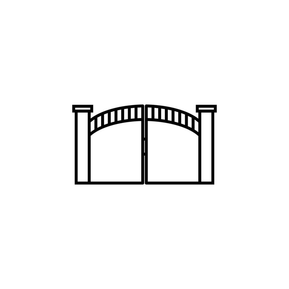 iron gates vector icon illustration
