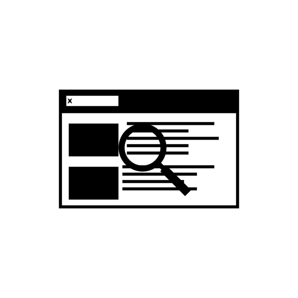 Data search vector line vector icon illustration