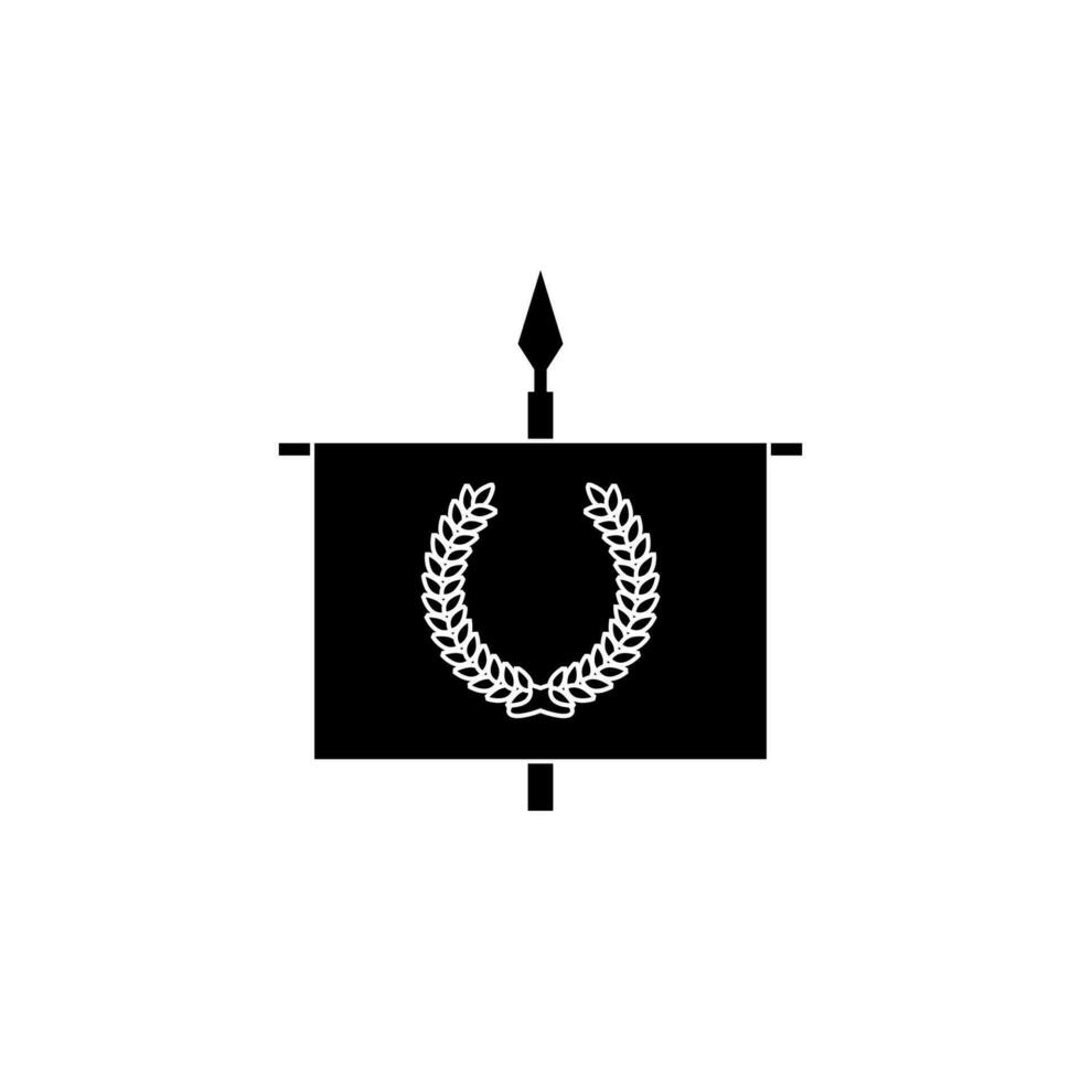 Flag on a spear vector icon illustration