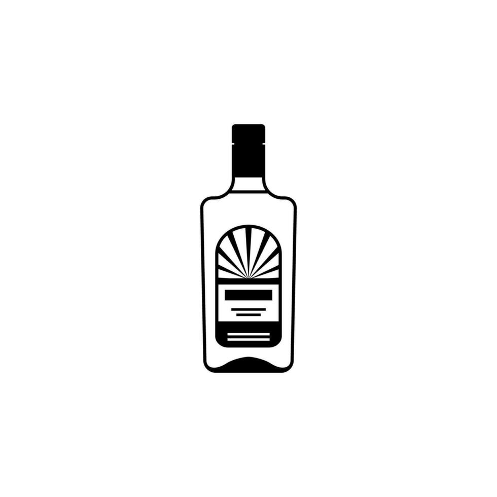 bottle of alcohol vector icon illustration