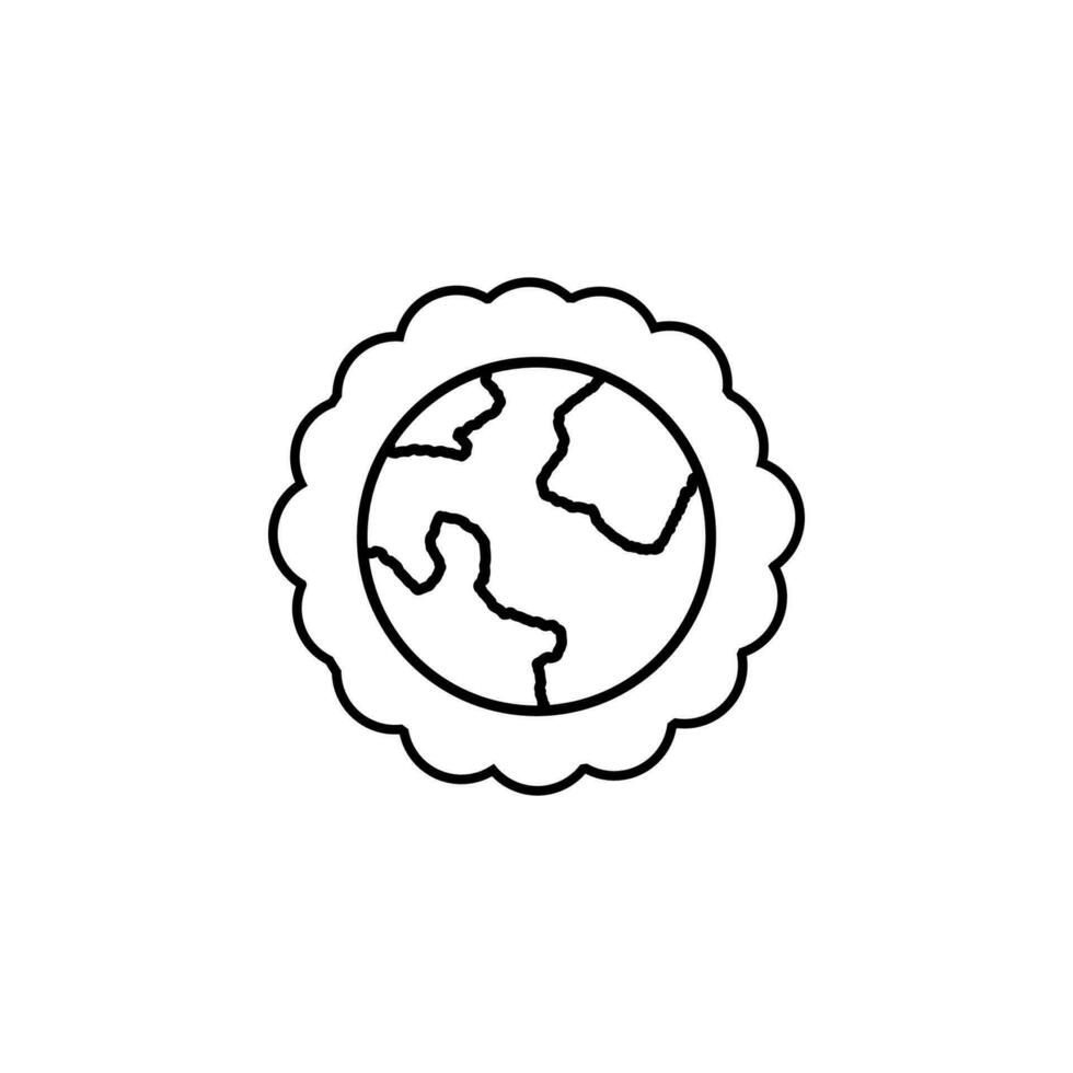 the ozone layer of the earth outline vector icon illustration