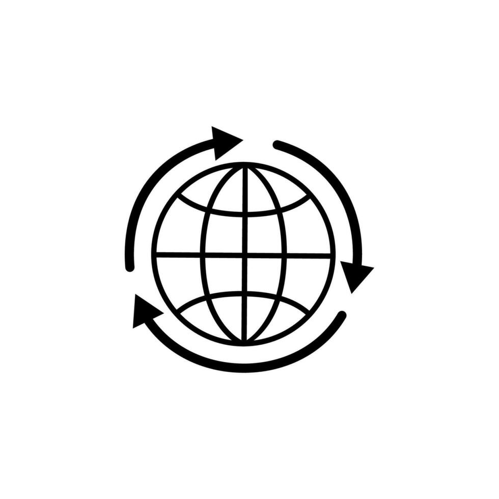 three darts in the circle of the globe outline vector icon illustration