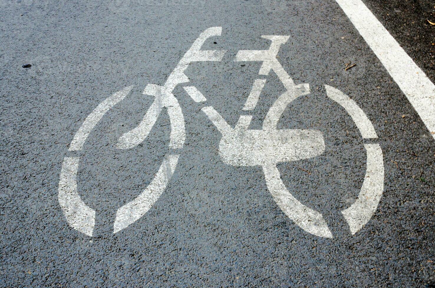 Bicycle sign on the road photo