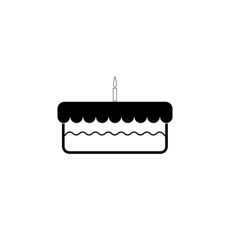 cake with a candle vector icon illustration