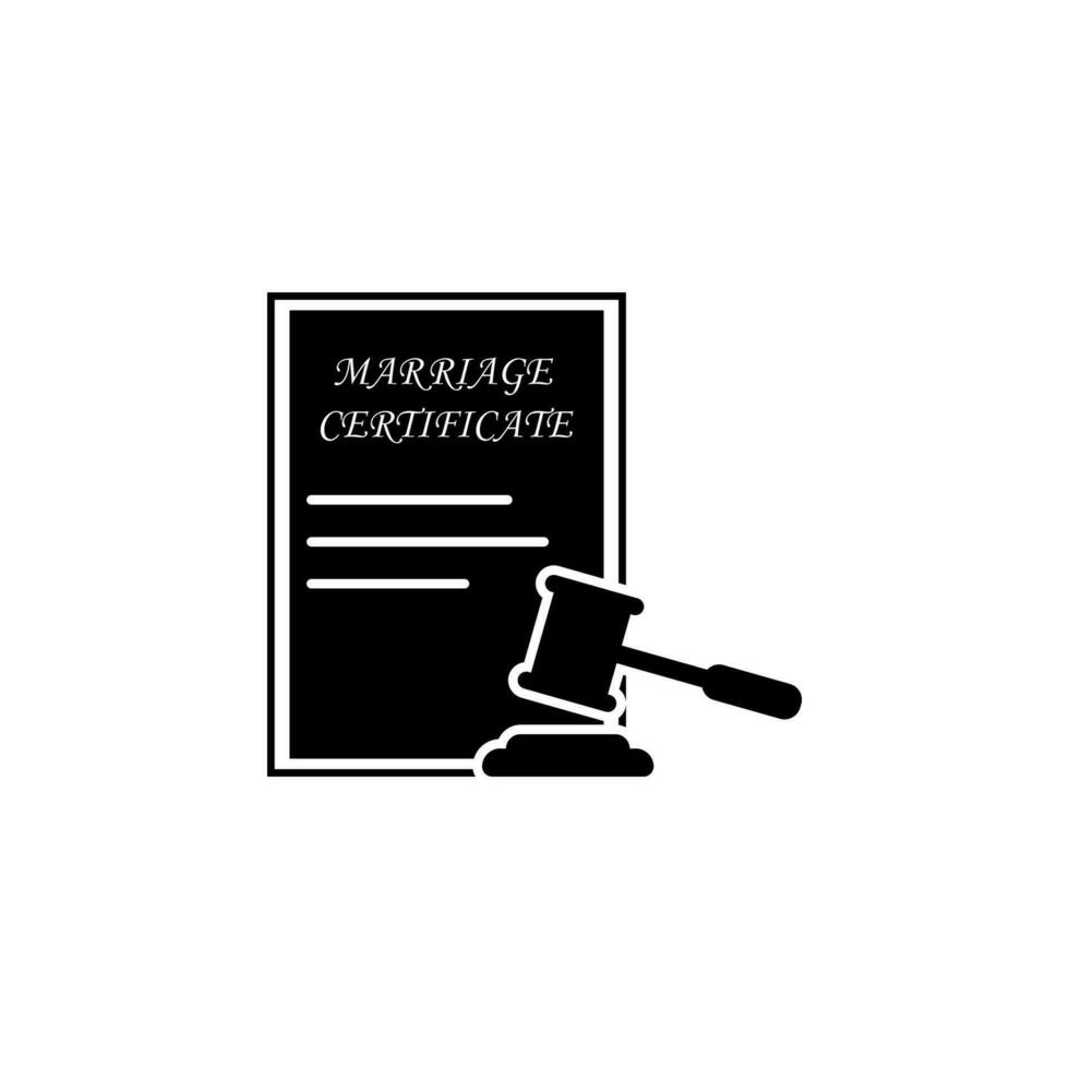 matrimonio contrato vector icono ilustración